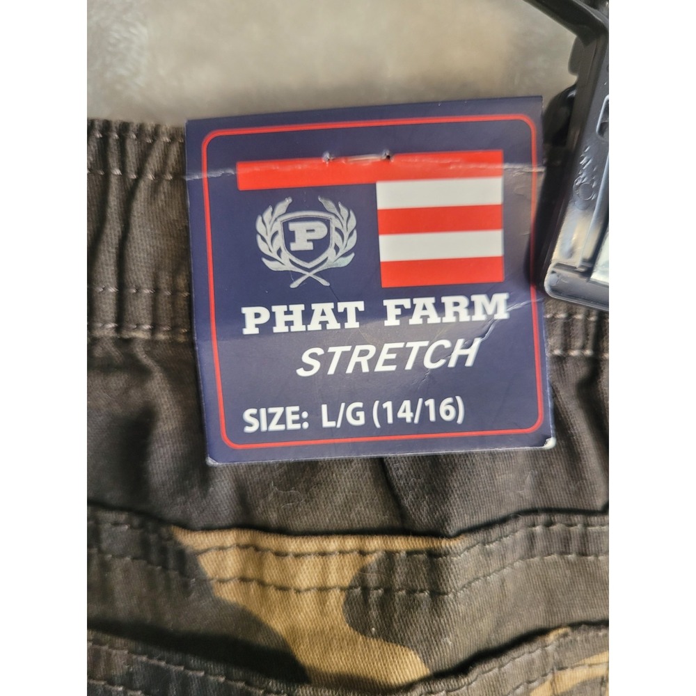 Phat Farm Pants Youth Large 14/16 Camouflage Elastic Waist Zip Pockets Stretch - Picture 6 of 7